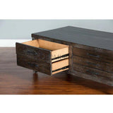 50" Rectangular Distressed Wood Vintaged Coffee Table 5 Drawers Coffee Tables LOOMLAN By Sunny D