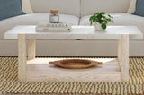 50" White Marble Coffee Table with Storage Coffee Tables LOOMLAN By Bassett Mirror