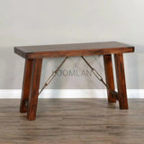 51" Distressed Vintage Look Dark Stain Wood Sofa Console Table Console Tables LOOMLAN By Sunny D