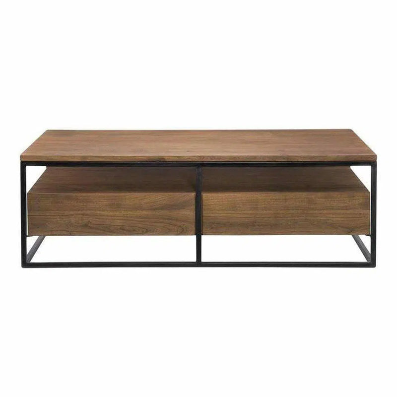 52 Inch Coffee Table Brown Industrial Coffee Tables LOOMLAN By Moe's Home