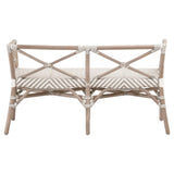 52" Palisades Bench Stone & White Binding Gray Rattan Bedroom Benches LOOMLAN By Essentials For Living