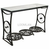 53" Repurposed Bicycle Parts Slim Console Table With Storage Console Tables LOOMLAN By LOOMLAN