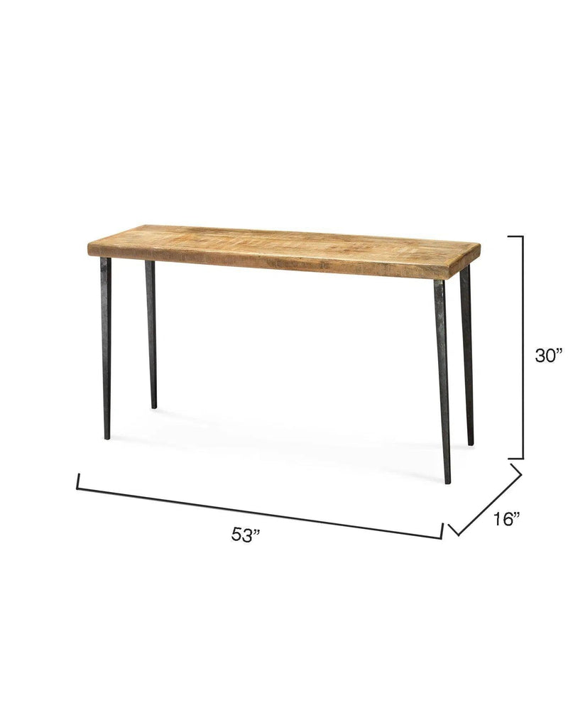 53" Wood Top Metal Base Console Table Console Tables LOOMLAN By Jamie Young