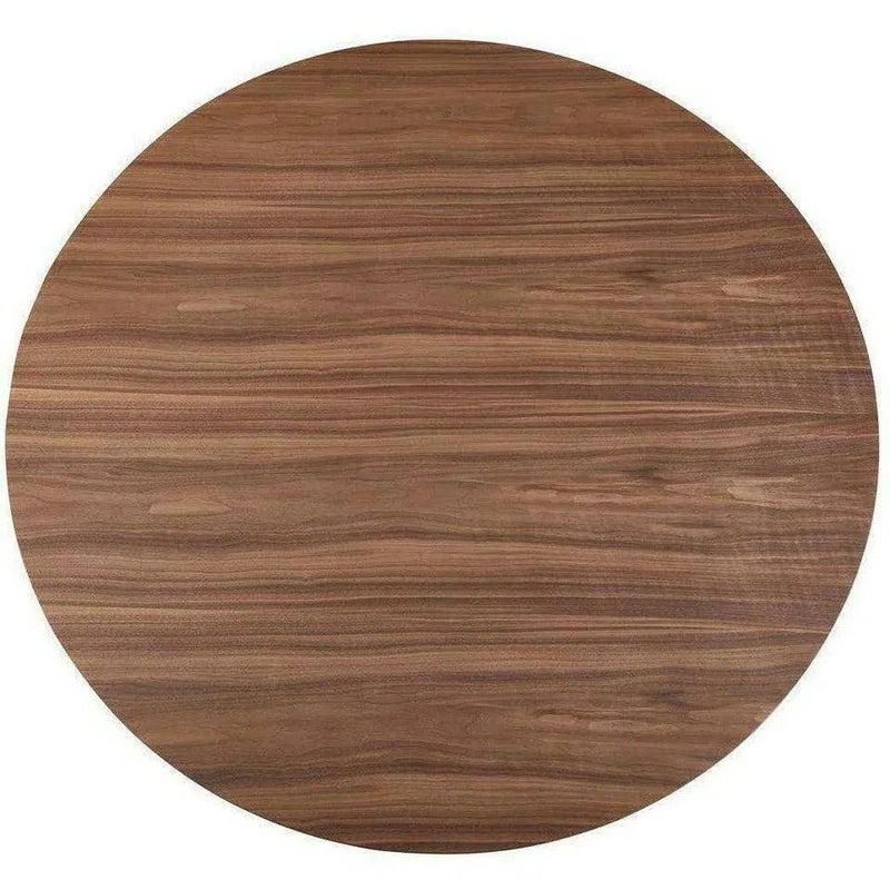 54" Contemporary Semi Gloss Brown Round Dining Table for 6 People Dining Tables LOOMLAN By Moe's Home