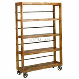 54" Rustic Vintage Reclaimed Wood Bookcase Bookcases LOOMLAN By LOOMLAN