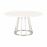 54" White Concrete Round Dining Table Top (Top Only) Dining Tables LOOMLAN By Essentials For Living