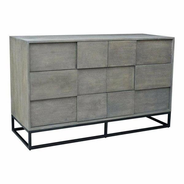 55 Inch 6 Drawer Dresser Grey Contemporary Dressers LOOMLAN By Moe's Home