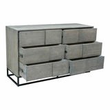 55 Inch 6 Drawer Dresser Grey Contemporary Dressers LOOMLAN By Moe's Home