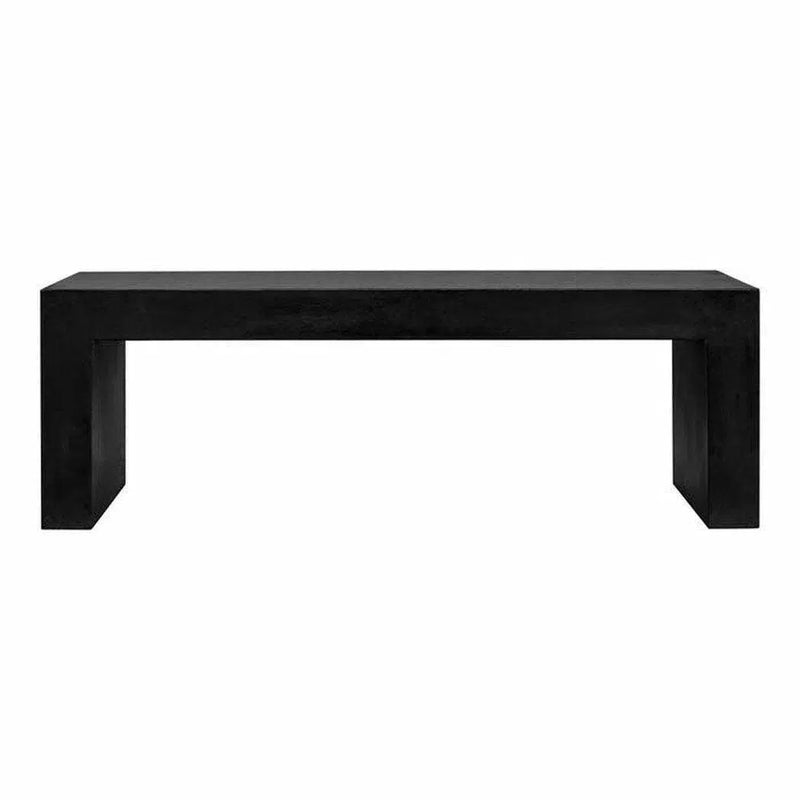 55 Inch Outdoor Bench Black Contemporary Outdoor Benches LOOMLAN By Moe's Home