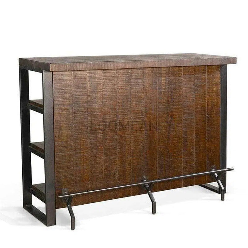 55" Rustic Mancave Game Room Wood Home Bar Island Serving Station Home Bar Islands LOOMLAN By Sunny D