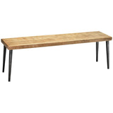 57" Wood Top Metal Base Dining Bench Dining Benches LOOMLAN By Jamie Young