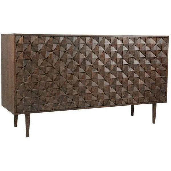 58 Inch 3 Door Brown Sideboard Mid-Century Modern Sideboards LOOMLAN By Moe's Home