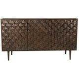 58 Inch 3 Door Brown Sideboard Mid-Century Modern Sideboards LOOMLAN By Moe's Home