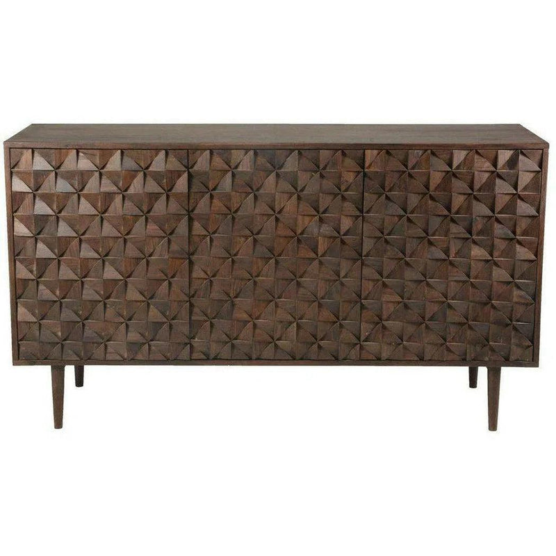 58 Inch 3 Door Brown Sideboard Mid-Century Modern Sideboards LOOMLAN By Moe's Home