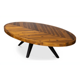 58 Inch Oval Coffee Table Brown Rustic Coffee Tables LOOMLAN By Moe's Home