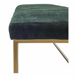 59 Inch Bench Dark Green Velvet Retro Bedroom Benches LOOMLAN By Moe's Home