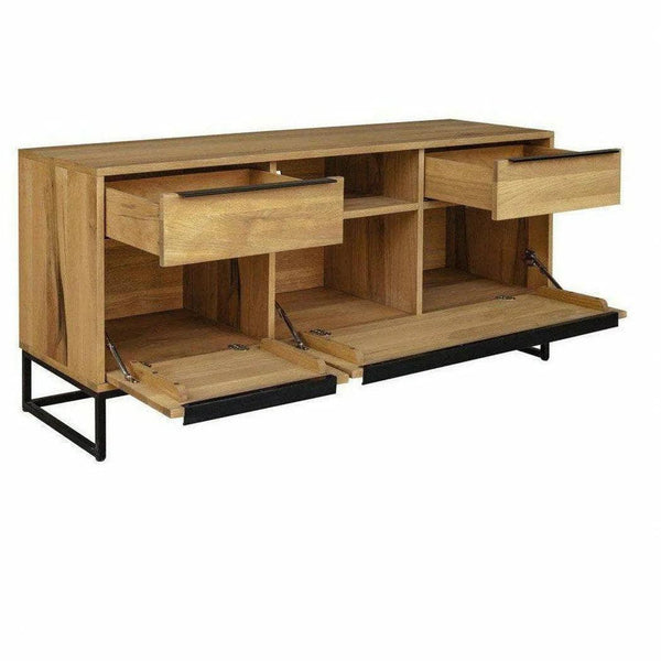 59 Inch Media Cabinet Brown Scandinavian TV Stands & Media Centers LOOMLAN By Moe's Home