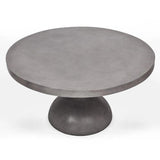 59" Spindle Fiber Reinforced Concrete Round Dining Table Outdoor Dining Tables LOOMLAN By Urbia