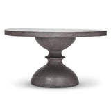 59" Spindle Fiber Reinforced Concrete Round Dining Table Outdoor Dining Tables LOOMLAN By Urbia