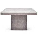 59" Una Fiber Reinforced Concrete Square Counter Table Outdoor Counter Tables LOOMLAN By Urbia