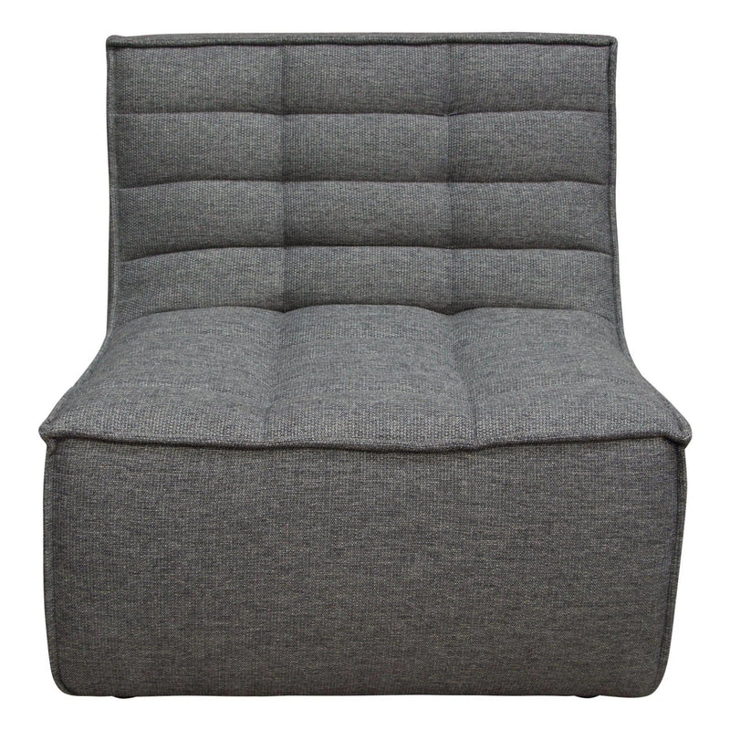 5PC Corner Modular Sectional Scooped Seat in Grey Fabric Modular Sofas LOOMLAN By Diamond Sofa