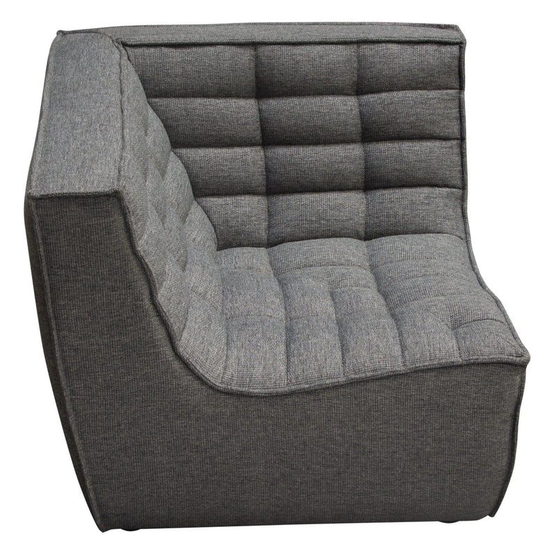 5PC Corner Modular Sectional Scooped Seat in Grey Fabric Modular Sofas LOOMLAN By Diamond Sofa