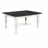 60-84" Two Tone White Extendable Dining Table with Extension Leaf Dining Tables LOOMLAN By Sunny D