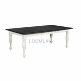 60-84" Two Tone White Extendable Dining Table with Extension Leaf Dining Tables LOOMLAN By Sunny D