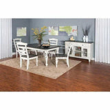 60-84" Two Tone White Extendable Dining Table with Extension Leaf Dining Tables LOOMLAN By Sunny D