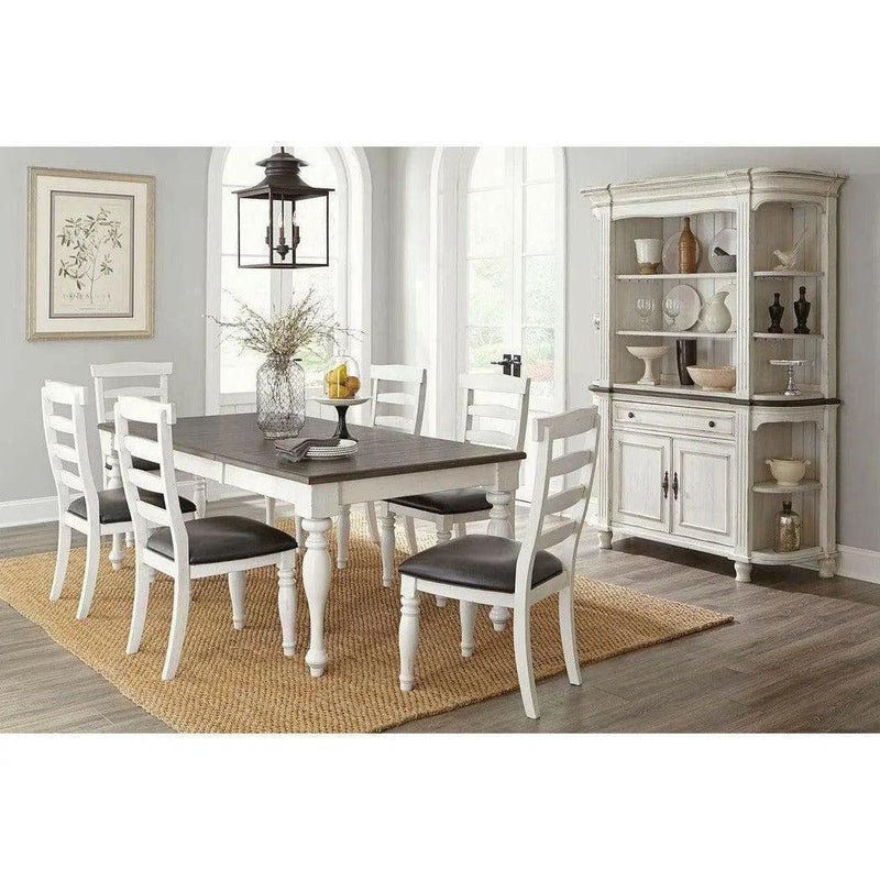 60-84" White Extendable Dining Table With Extension Leaf Dining Tables LOOMLAN By LOOMLAN