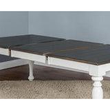 60-84" White Extendable Dining Table With Extension Leaf Dining Tables LOOMLAN By LOOMLAN