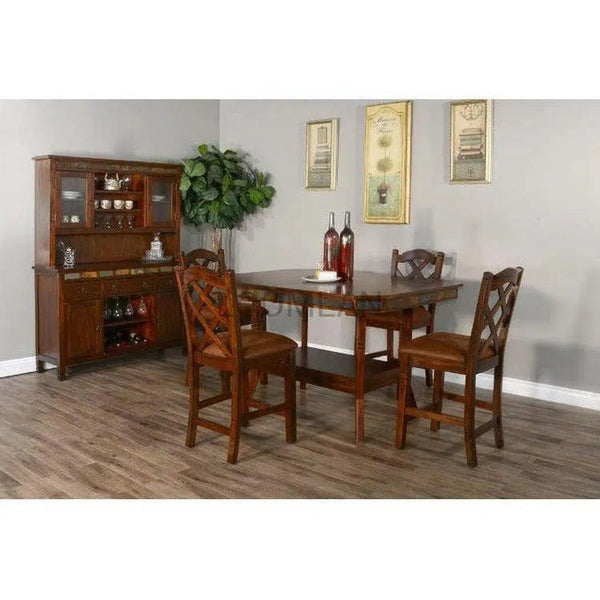 60-90" Adjustable Height Dining Table With Extension Leaves Counter Tables LOOMLAN By Sunny D