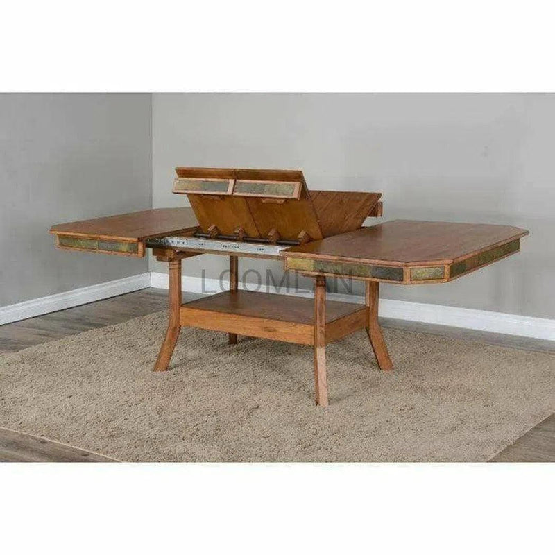 60-90" Rustic Adjustable Height Extendable Dining Table Dining Tables LOOMLAN By Sunny D