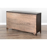 60" Dark Brown Wood Dining Server Buffet Sideboard With Drawers Sideboards LOOMLAN By Sunny D