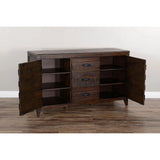 60" Dark Brown Wood Dining Server Buffet Sideboard With Drawers Sideboards LOOMLAN By Sunny D