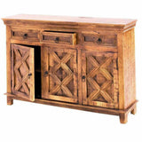 60" Hand Carved 3 Door Sideboard Buffet with 3 Drawers Sideboards LOOMLAN By LOOMLAN