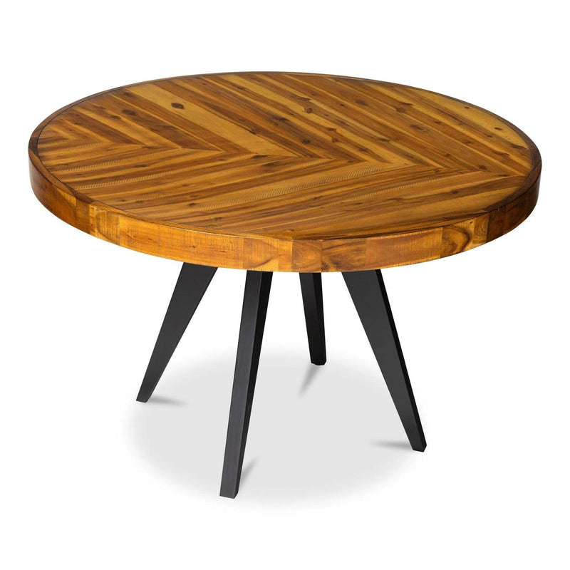 60 in. Parq Natural Acacia Veneer Round Dining Table Dining Tables LOOMLAN By Moe's Home