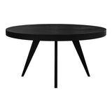 60 in Parq Wood Black Round Dining Table Dining Tables LOOMLAN By Moe's Home