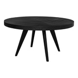 60 in Parq Wood Black Round Dining Table Dining Tables LOOMLAN By Moe's Home