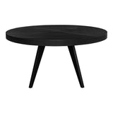 60 in Parq Wood Black Round Dining Table Dining Tables LOOMLAN By Moe's Home