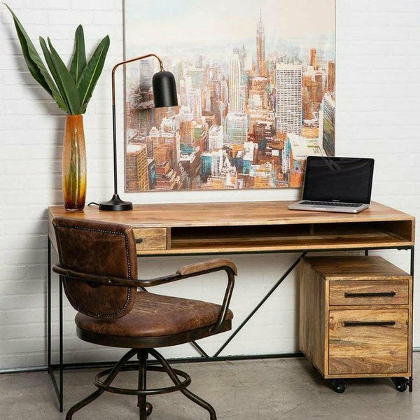 60 Inch Desk Natural Scandinavian Home Office Desks LOOMLAN By Moe's Home