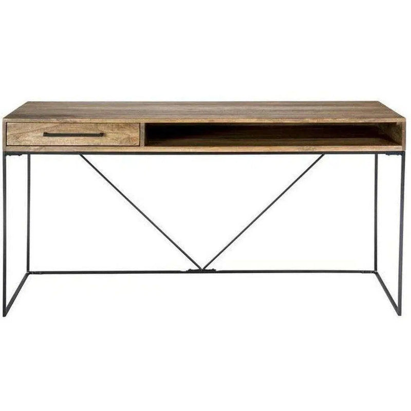 60 Inch Desk Natural Scandinavian Home Office Desks LOOMLAN By Moe's Home