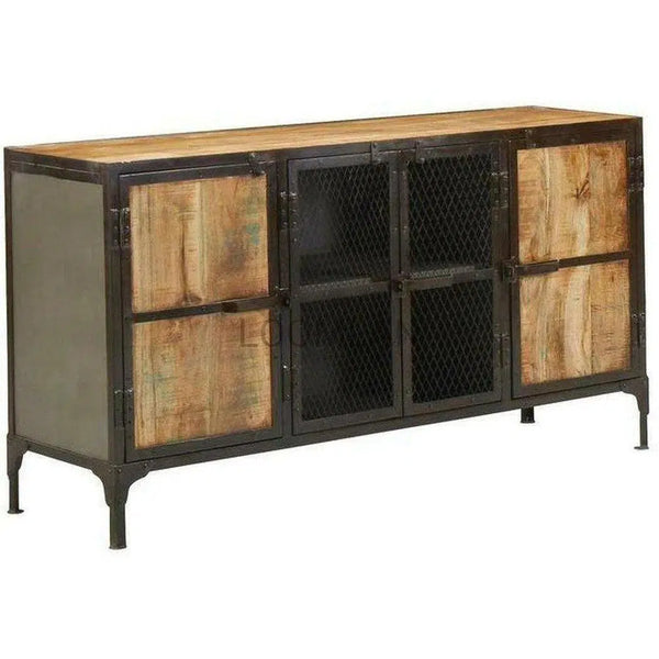 60" Reclaimed Wood Industrial Sideboard Buffet Sideboards LOOMLAN By LOOMLAN