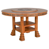 60" Round Adjustable Height Dining Table With Lazy Susan Dining Tables LOOMLAN By Sunny D