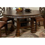 60" Round Table Adjustable Counter Height with Lazy Susan Dark Finish Counter Tables LOOMLAN By Sunny D