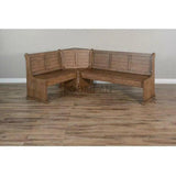 60" Rustic Breakfast Nook Set With Corner and Side Benches Dining Table Sets LOOMLAN By Sunny D