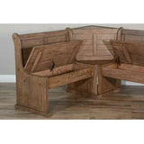 60" Rustic Breakfast Nook Set With Corner and Side Benches Dining Table Sets LOOMLAN By Sunny D