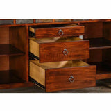 60" TV Stand Media Console Traditional Dark Wood Cabinet TV Stands & Media Centers LOOMLAN By Sunny D