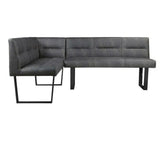 60x81 Inch Corner Bench Dark Grey Contemporary Dining Benches LOOMLAN By Moe's Home