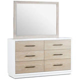 62" High Gloss Boca Grande Six Drawer Dresser and Mirror Combo Dressers LOOMLAN By Panama Jack